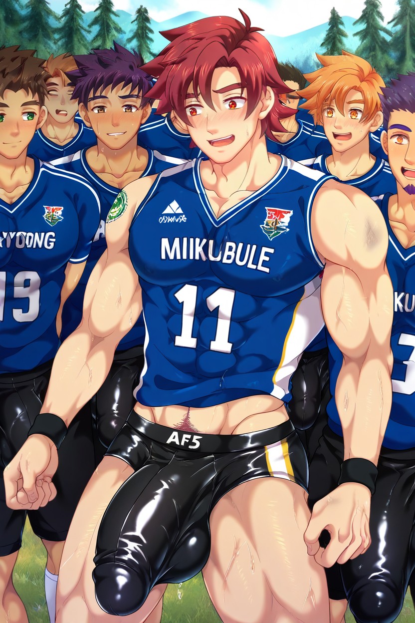 En Sueur, Beaucoup De Gens Autour, Yoichi Purple Hair Porno IA Gay