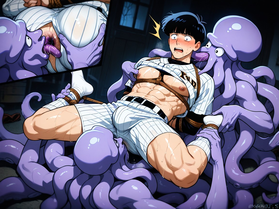Kissing, Kraken Licking Shigeo’s Nipples, 柔光 AI同性戀黃片