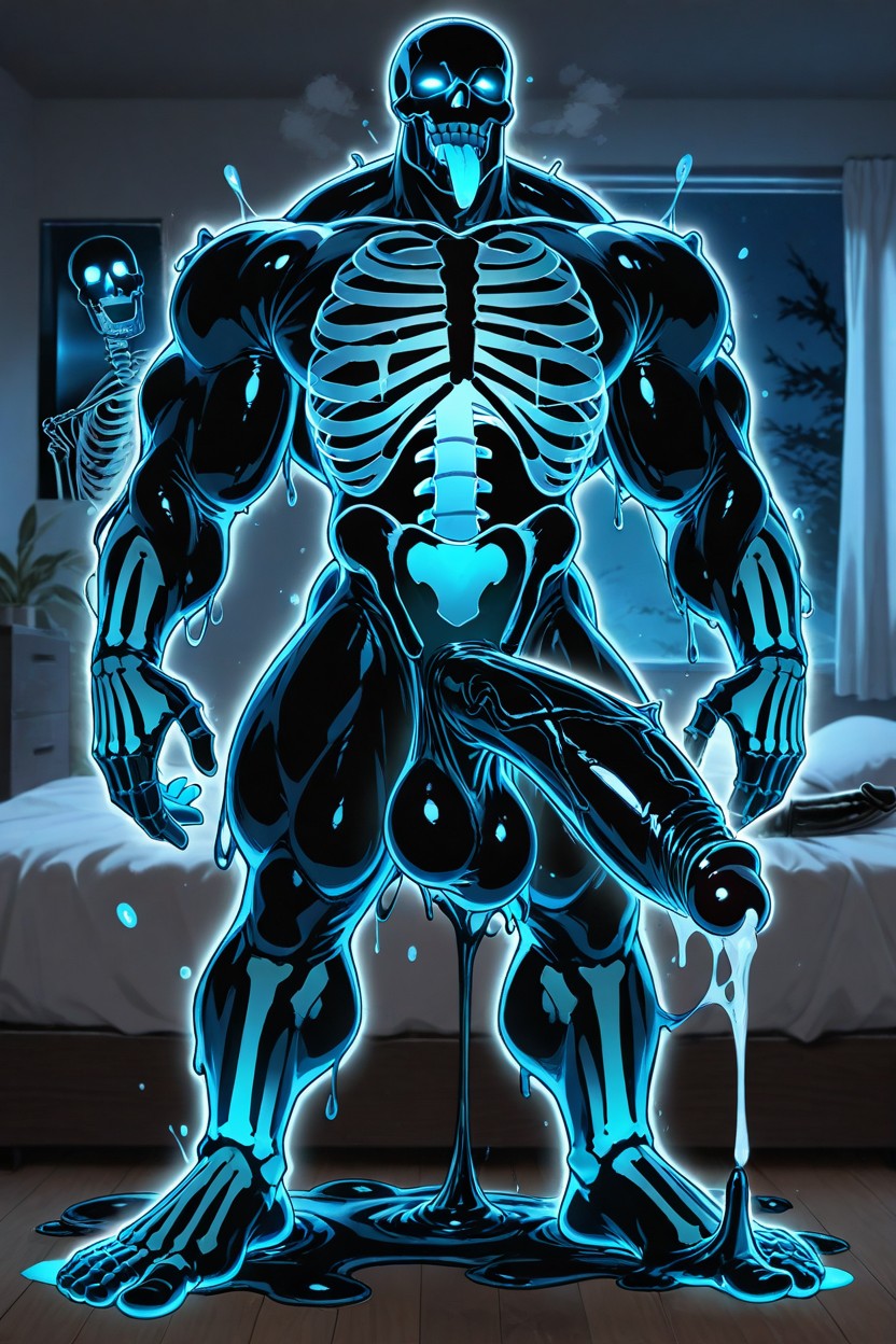 Ghostly Transparent Outline, Muscular, Cumming Porno IA Gay