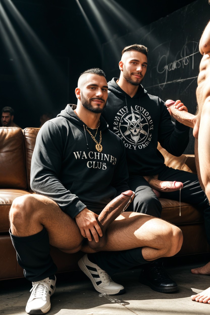 Cul Moyen, Gold Chains, White "fuck" Writing On Ass Porno IA Gay