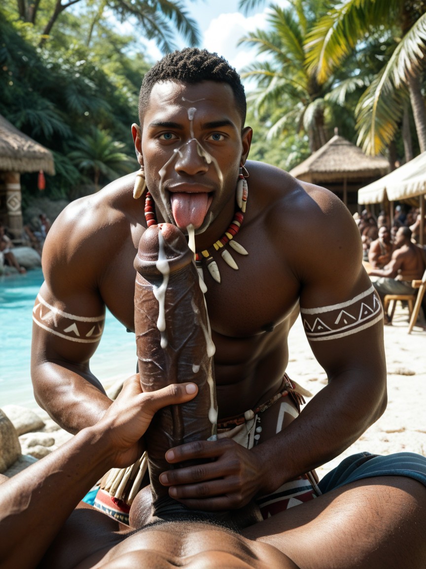 Males Only, Jerking Off Hyper Cock While It Cums, First Person Top-down Front View Pornografia gay com IA