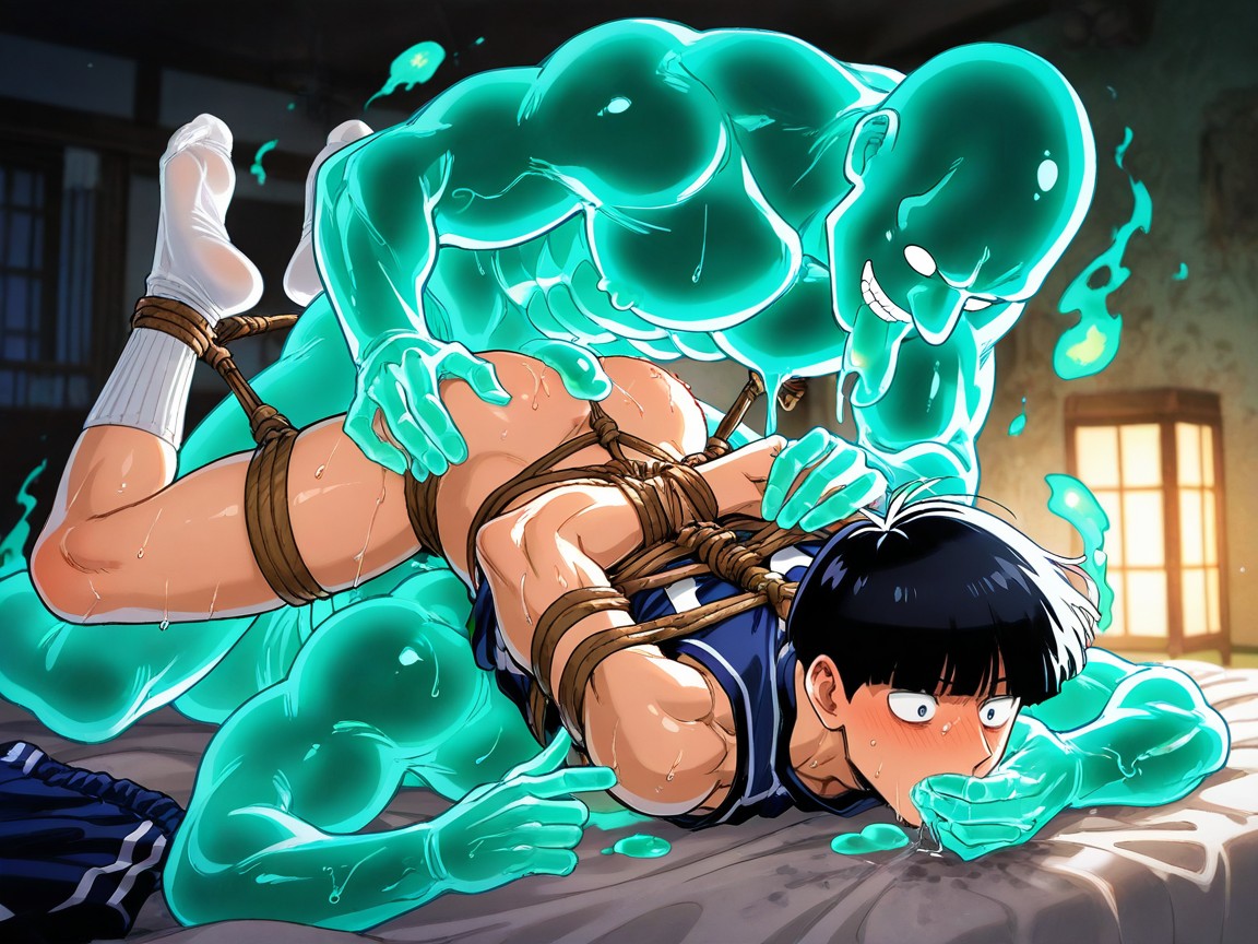 Male, Joueur De Football, Ghost Licking Shigeo Kageyama’s Ass Porno IA Gay