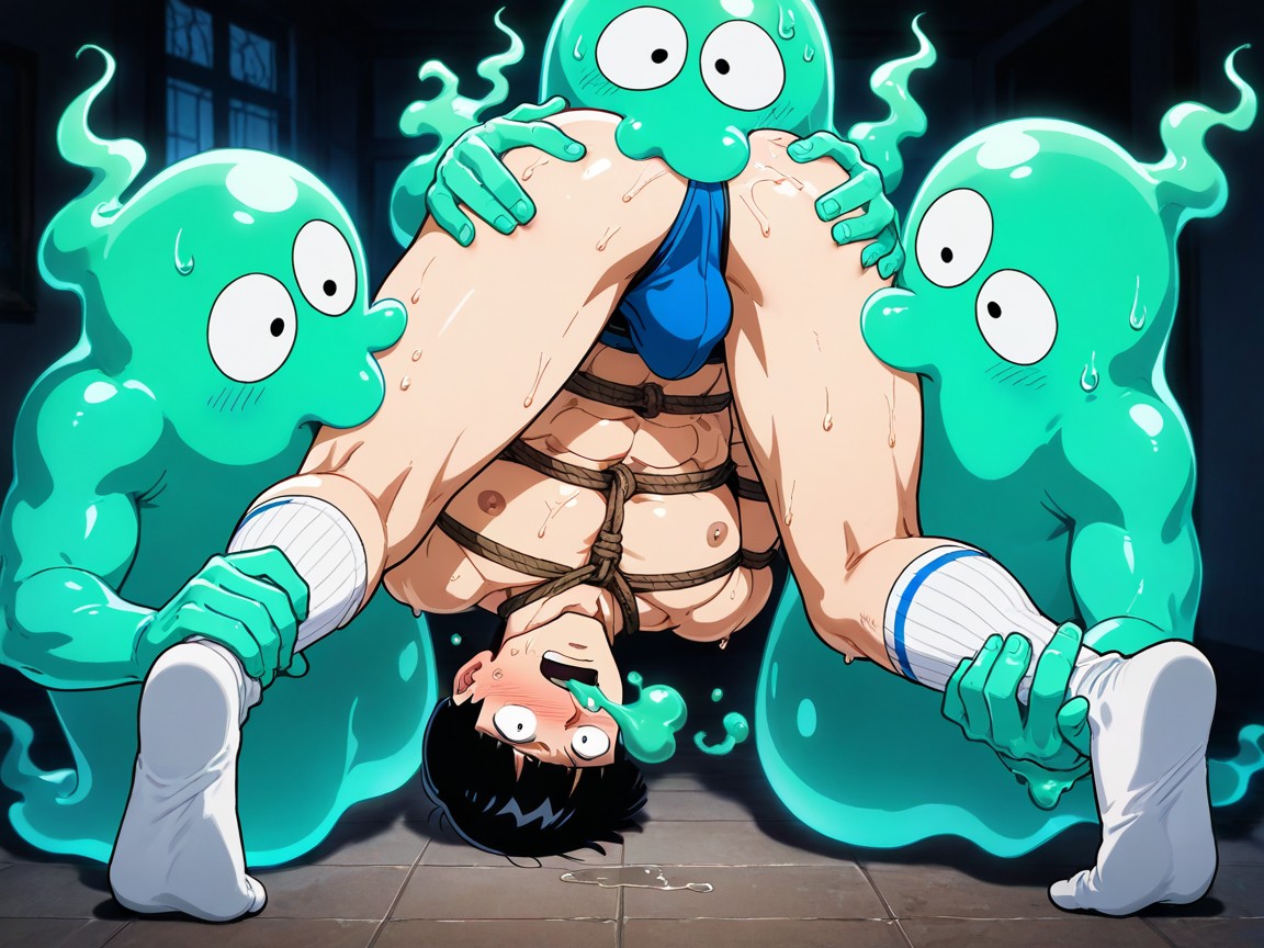 귀신의 집, Ghost Blob Doing Anilingus To Shigeo Kageyama, Sock Worship 게이 AI 포르노
