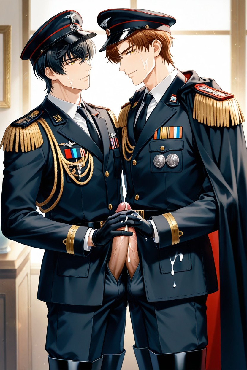 Sharp Yellow Eyes, Handsome, Black Gloves AI同性戀黃片
