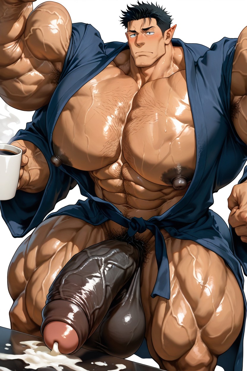 God Physique, Hairy Derierre, Beitemian Art Style Porno IA Gay