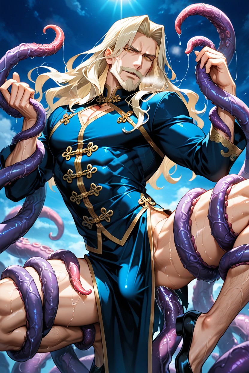 Arched Back, Middle-aged, Tentacles Around Thighs And Waist AI Gay Porn