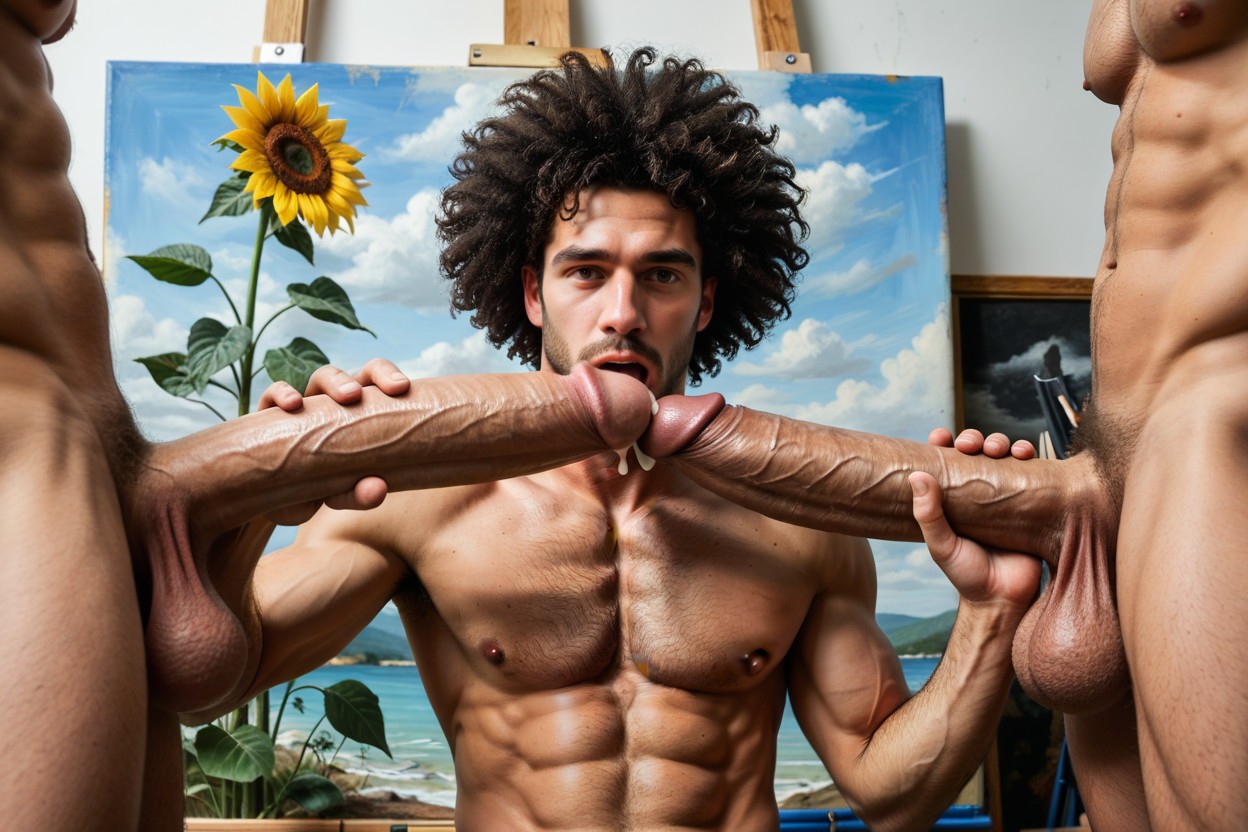 Cum Stains, Fix Anatomy, Champ De Tournesol Porno IA Gay