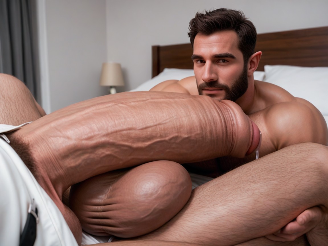 Scruffy Man's Face, Huge Plump Balls, All Manly Handsome Faces Porno IA Gay