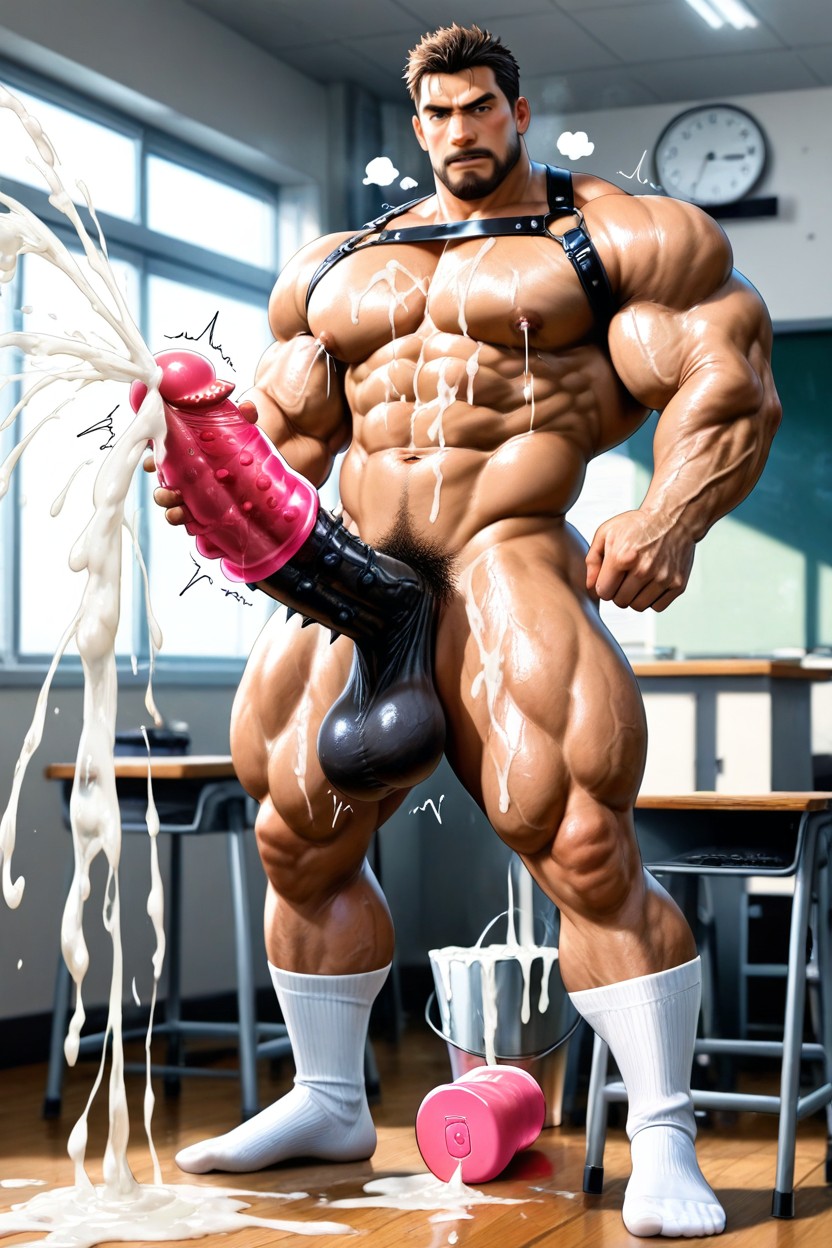 Masturbation, Cum Spraying, Photo Realistic Pornografia gay com IA