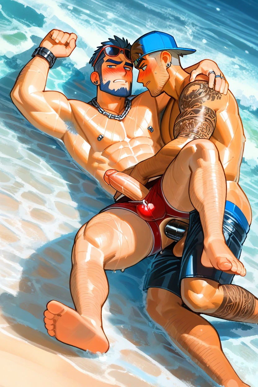 Wamudraws Licking Neck Visible Penetration Spooning Only Men, Streching Puffy Anus With Dick, Oily Artstyle AI同性戀黃片