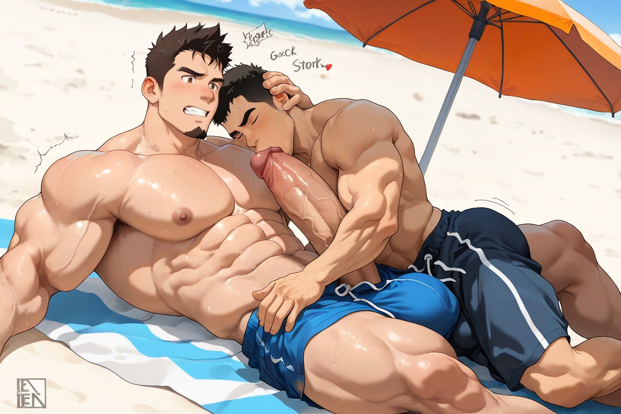Sexy Dilf, 雙人圖, Beach AI同性戀黃片