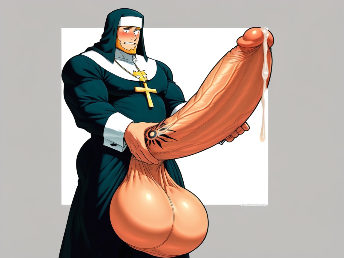 Men In Background Gather To Watch, Perfect Oversized Thick And Extra Long Uncut Hyper Dick, Gigantic Uncut Dick ゲイAIポルノ
