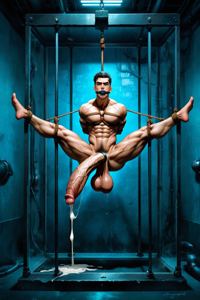 Mega Testicles, Extreme Cbt, Dripping Cum ゲイAIポルノ