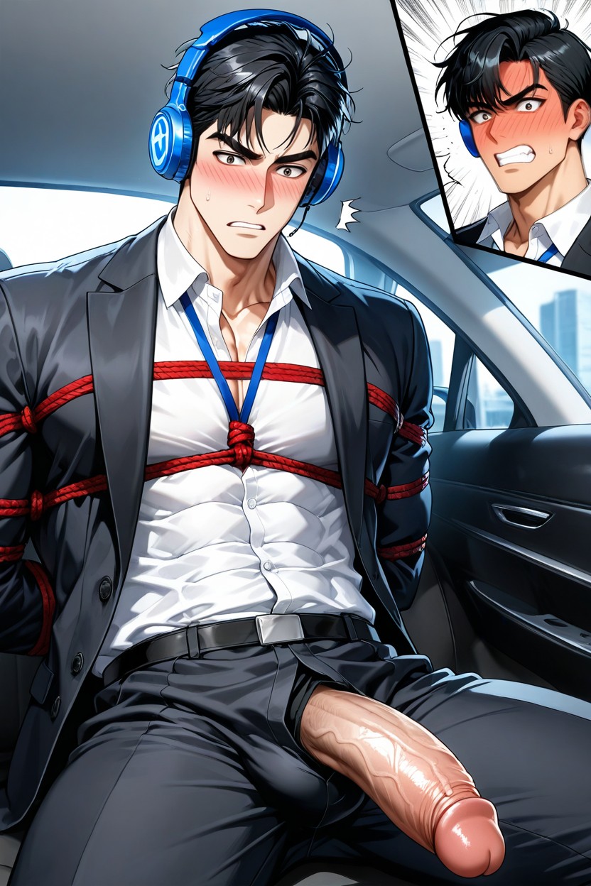 Bangs Slightly Swept To The Sides, Office Shirt, Big Penis ゲイAIポルノ