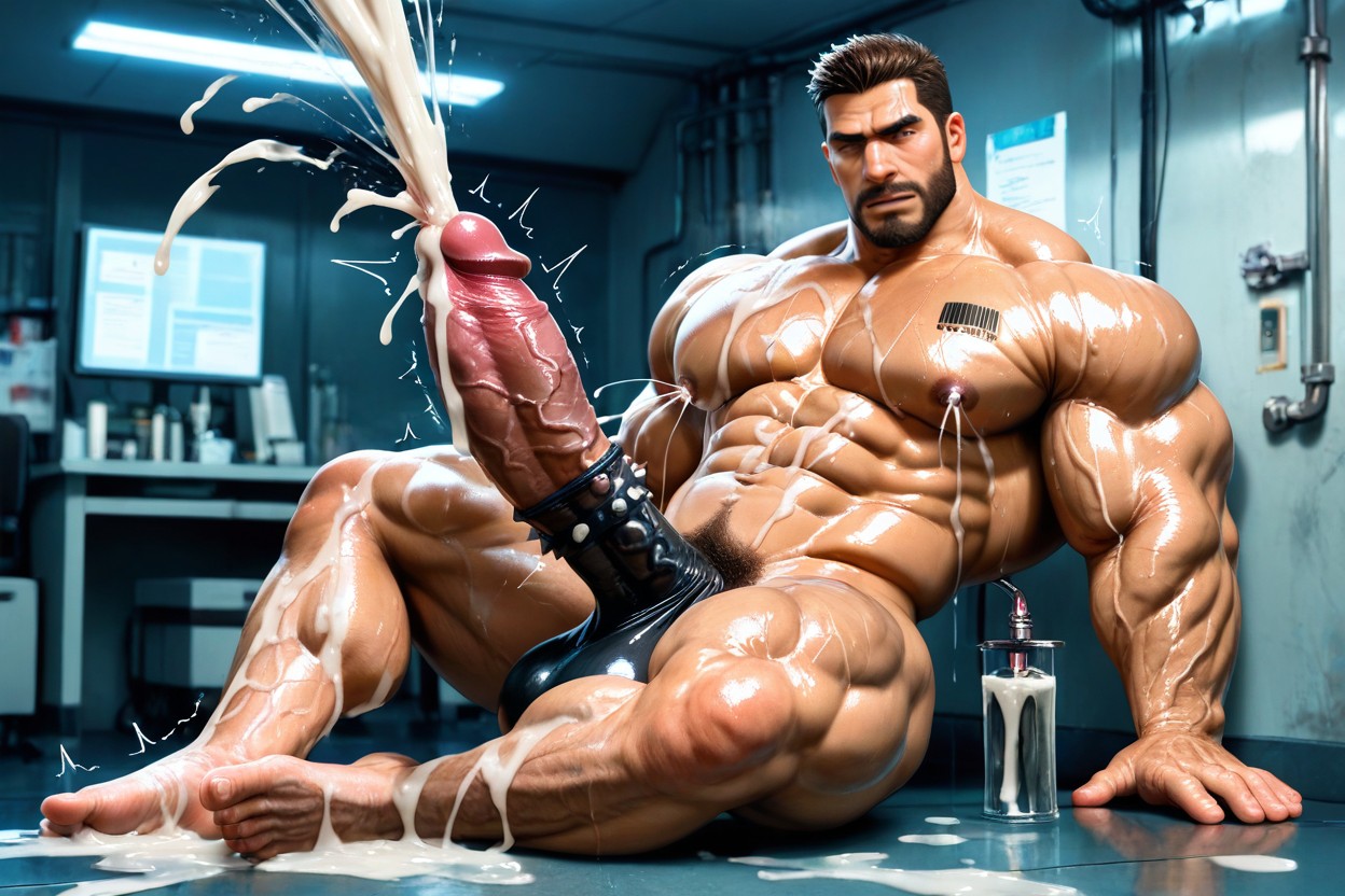 Balls On Floor, Barbs Along Shaft, Hyper Urethral AI Gay Porn