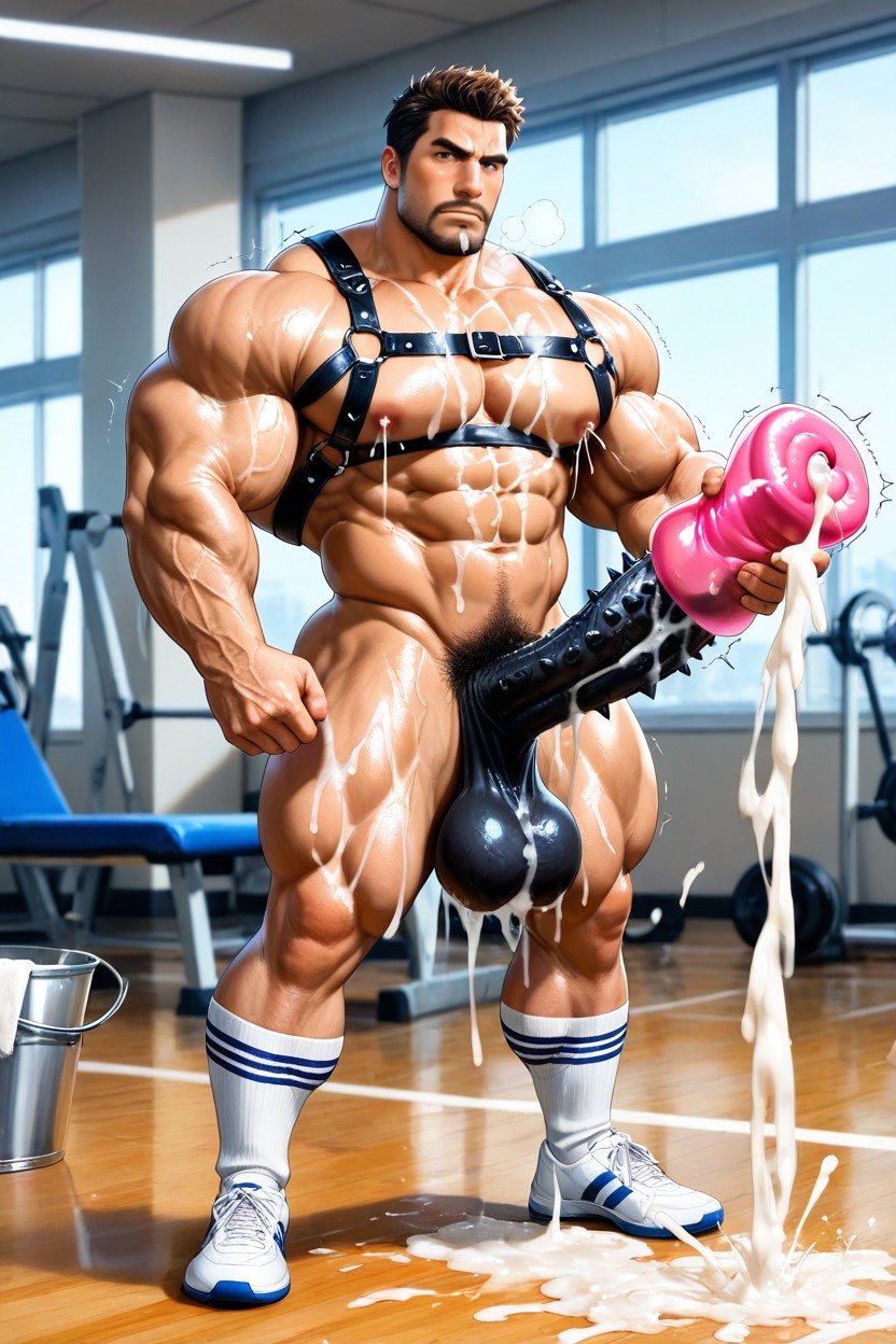 Cum On Legs, Shooting Cum, Spiked Cock ゲイAIポルノ