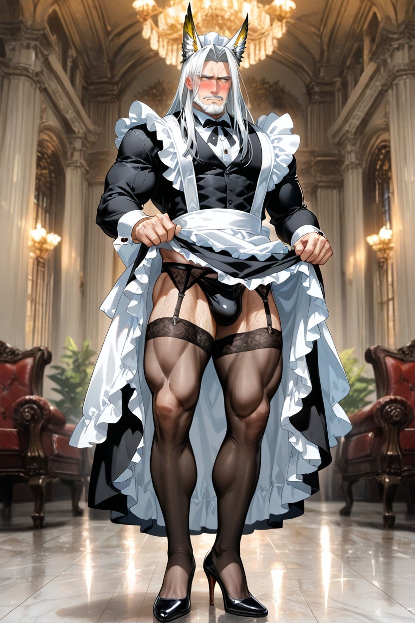 Skirt Lift, Shy Expression, Sharp Eyes AI同性戀黃片