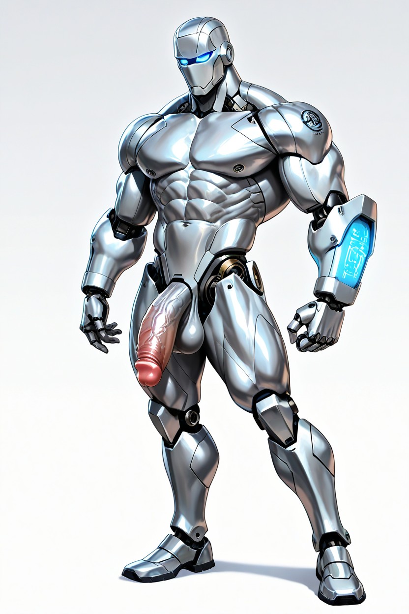 Strong Masculine Robotic Face Powerful Physique With Massive Chest, Thick, Sharp Lines 게이 AI 포르노