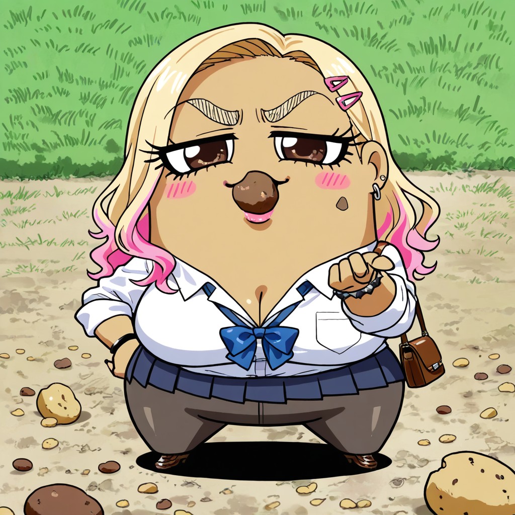 Potato Gyaru Blowing A Kiss, Female Potato With Make-up, 18+ AI同性戀黃片