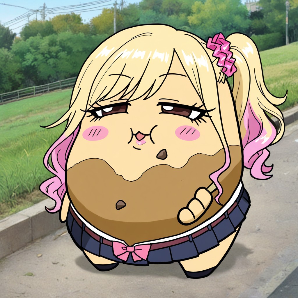 Extremely Beautiful Female Potato, Field, Super-deformed Proportions ゲイAIポルノ