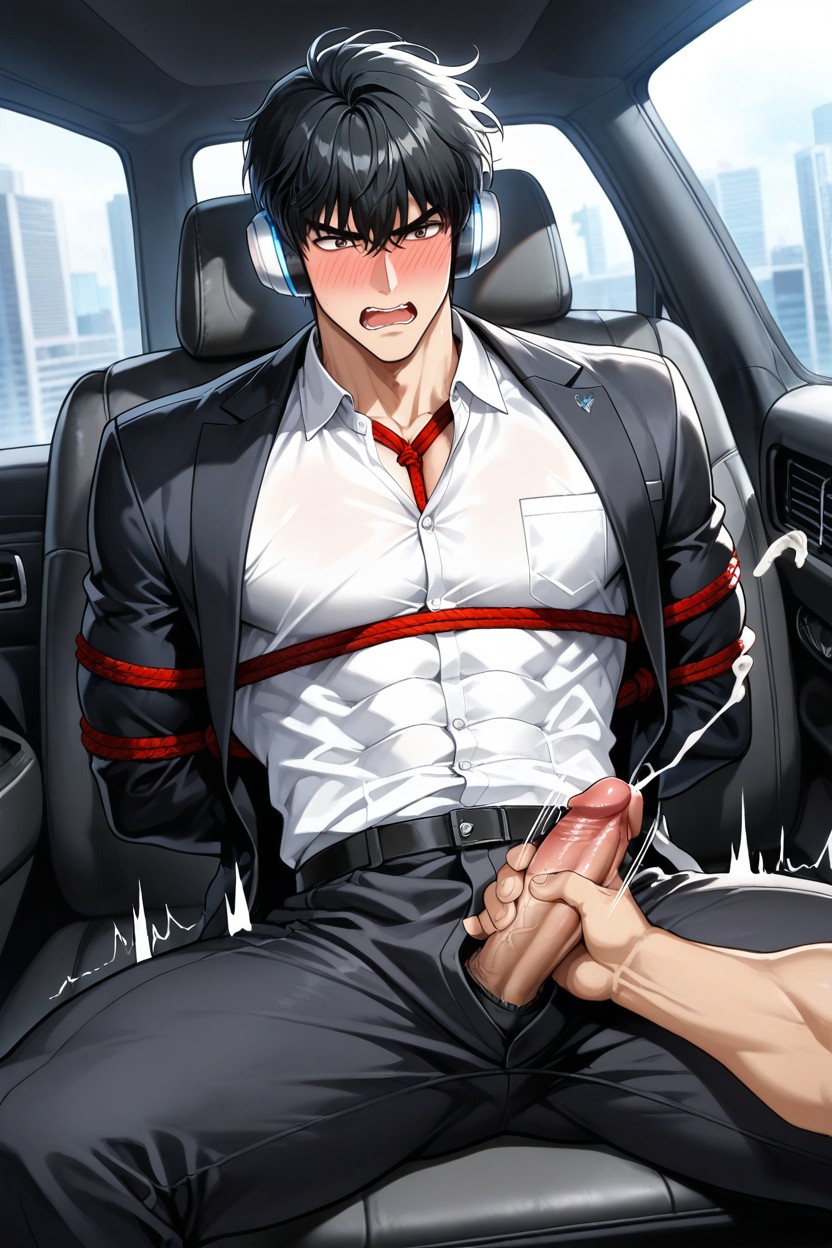 フルフェイス・チーク, In The Car, A Person ゲイAIポルノ