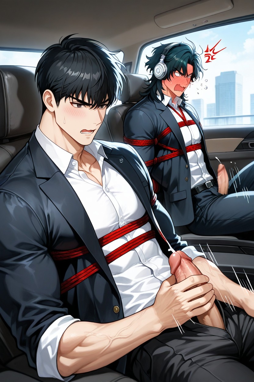 Tall Body, Joo Jaekyung From Manhwa Jinx, Headphones AI Gay Porn