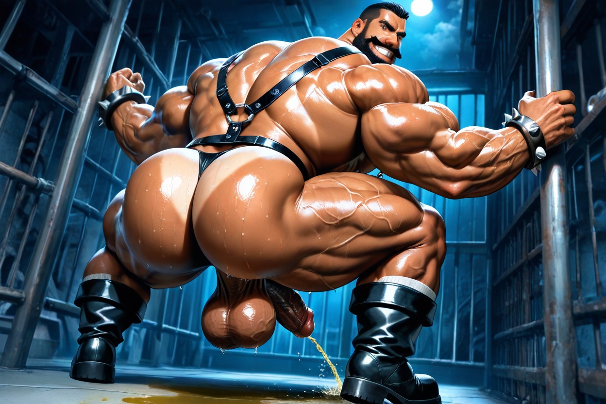 Shaved Penis, Big Steel Necklaces, Hyper Calves AI Gay Porn