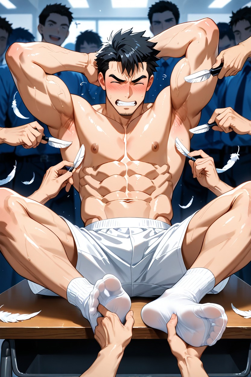 Tickling, Black Hair, White Socks AI Gay Porn