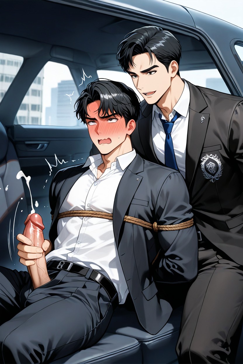 His Pants Were Open, Hair, Angle Showing Waist ゲイAIポルノ