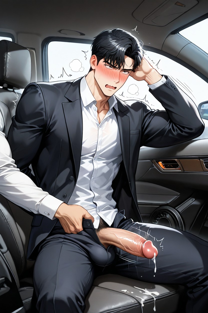Discreet Clothes, In The Car, Shibari ゲイAIポルノ
