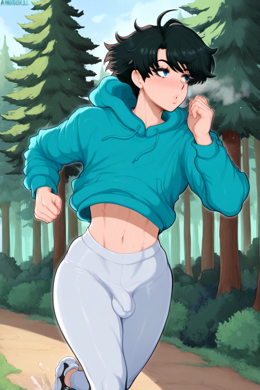 Side View, Front View, 짧은 머리 게이 AI 포르노