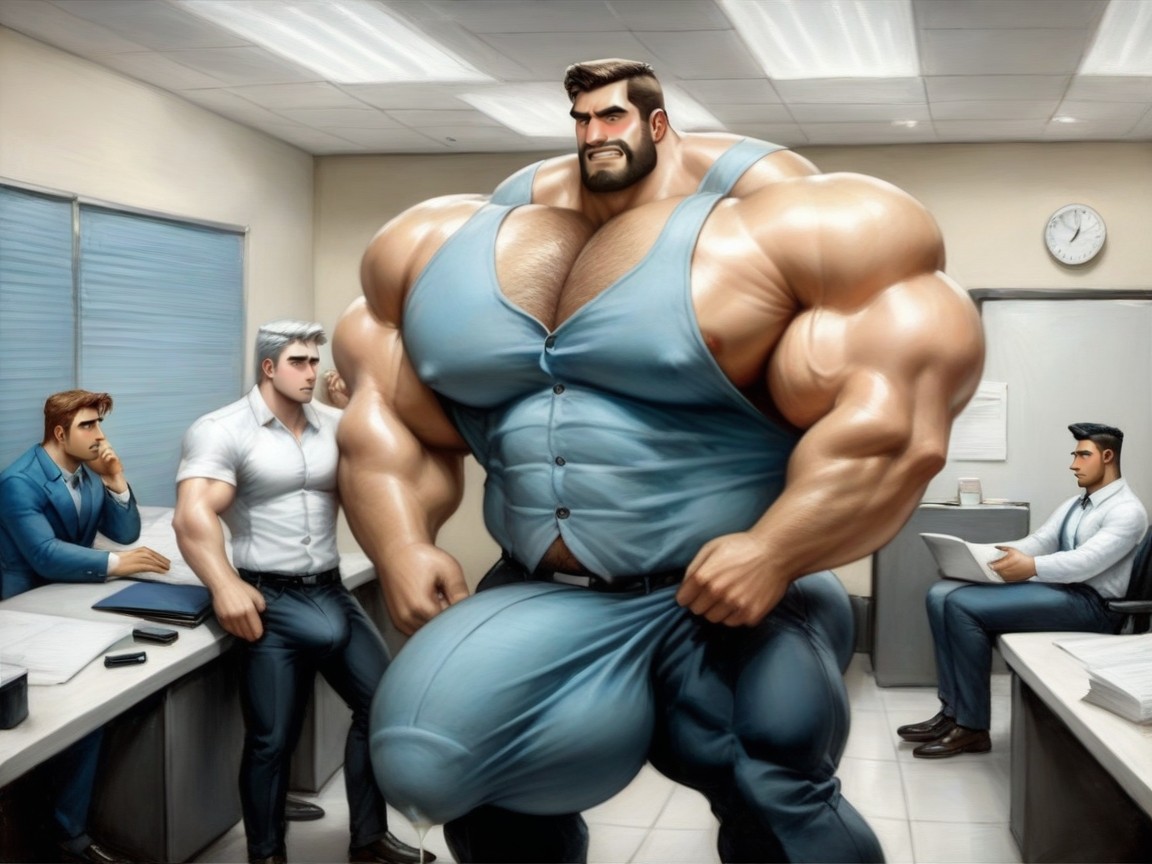 Gay, Gigantic Cock Bulge, Very Embarassed AI Gay Porn