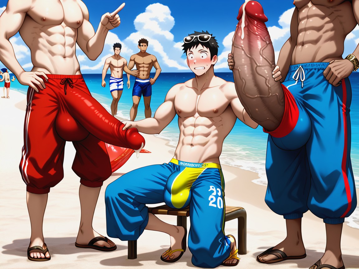 Growing Cock, Big Balls, Drooling AI Gay Porn