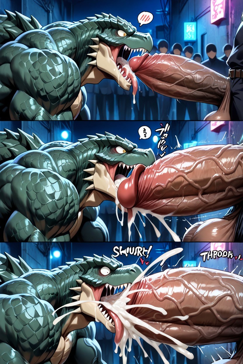 Oversized Muscles, Scales, Massive Penis AI Gay Porn