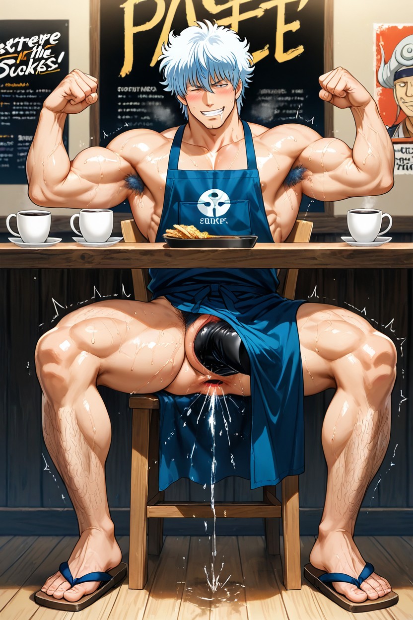 Trembling, Manly Face, Legs Spreading AI Gay Porn