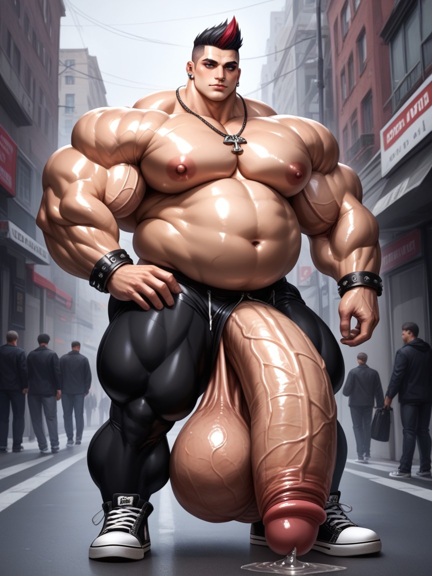 Hyper Pecs, Hyper Thick Body, Happy AI Gay Porn