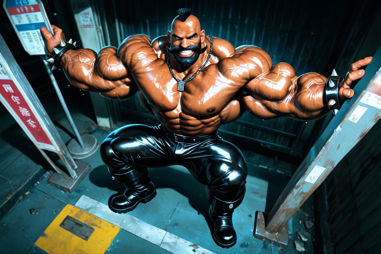 Shaved Body, Huge Military Boots, Dark Tanned Skin AI Gay Porn
