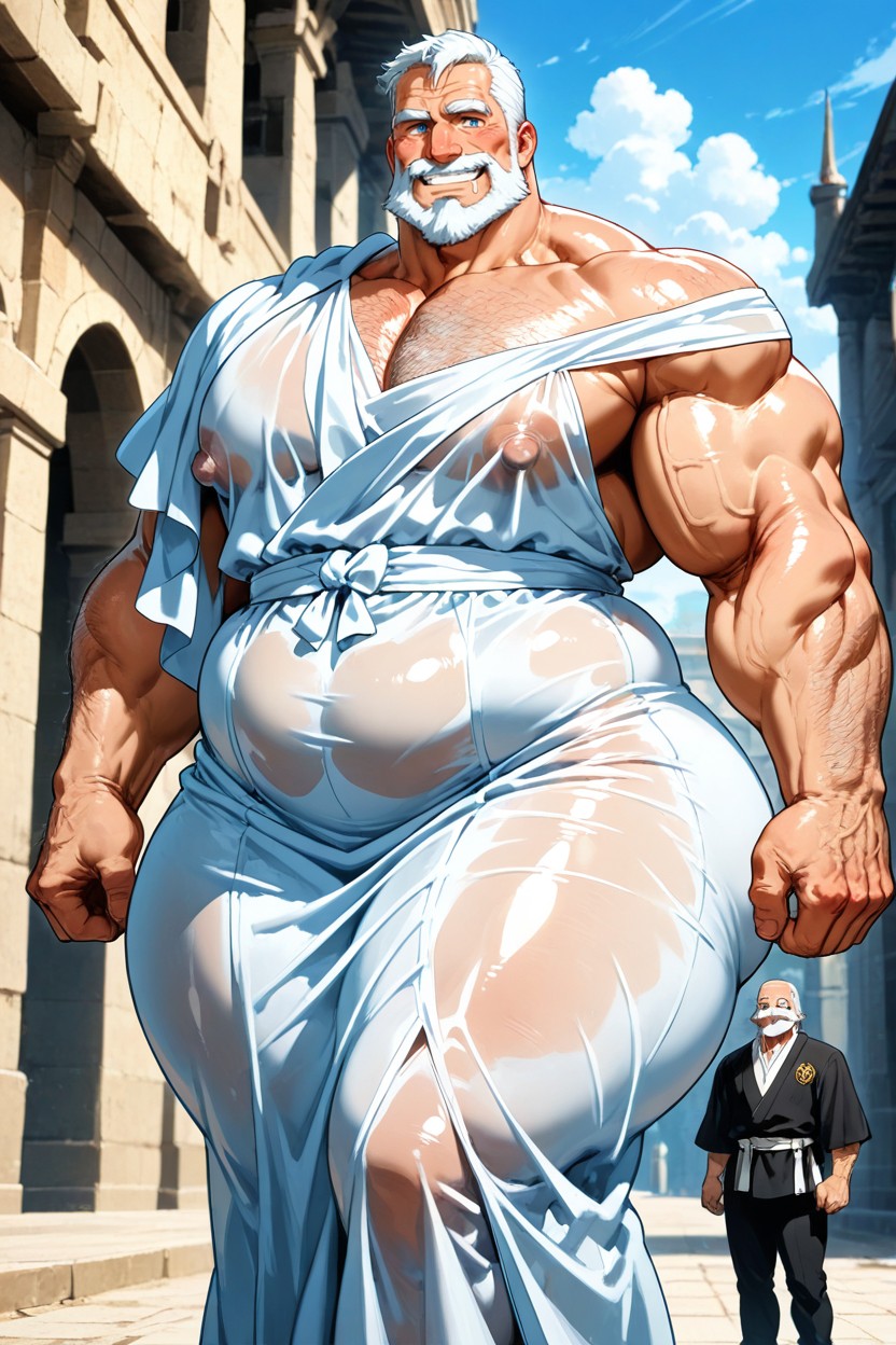 Gigant Ass, Big Bubble Ass, White Sash AI Gay Porn
