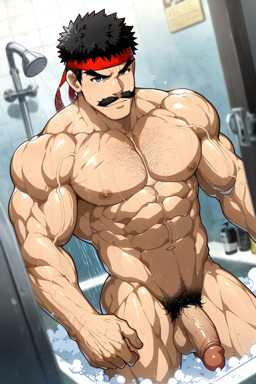 Ryu Daddy Giant, Ryu Standing Behind The Slutboy, Ryu Horny And AI Gay Porn