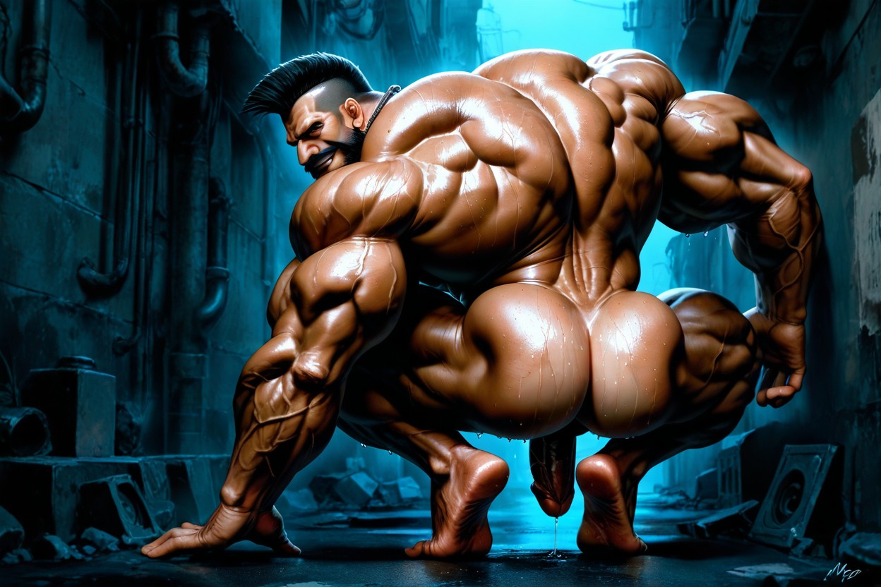 Big Steel Necklaces, Mighty Man, Gloomy Atmosphere AI Gay Porn