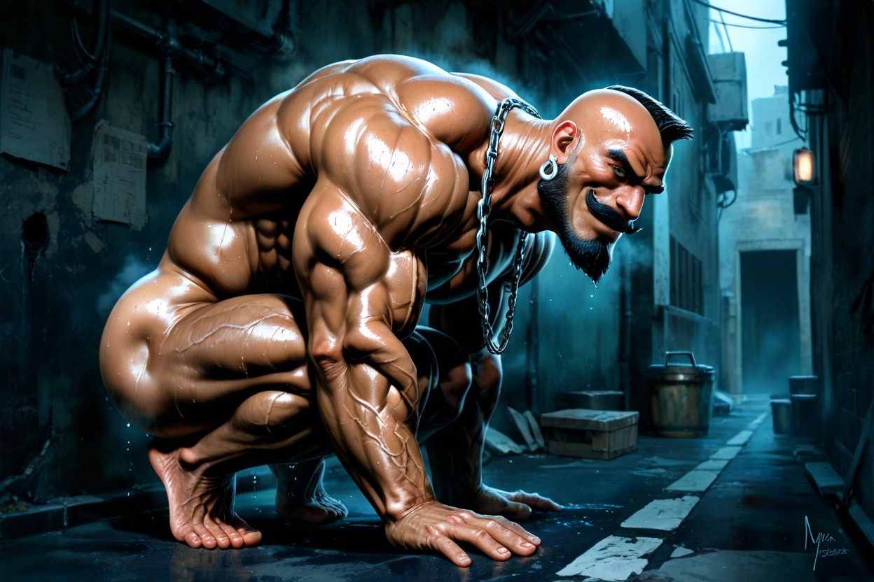 Naked, Dark Tanned Skin, High Definition AI Gay Porn