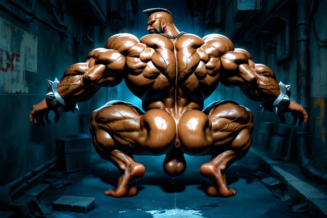 Manly, Sweaty, Side View AI Gay Porn
