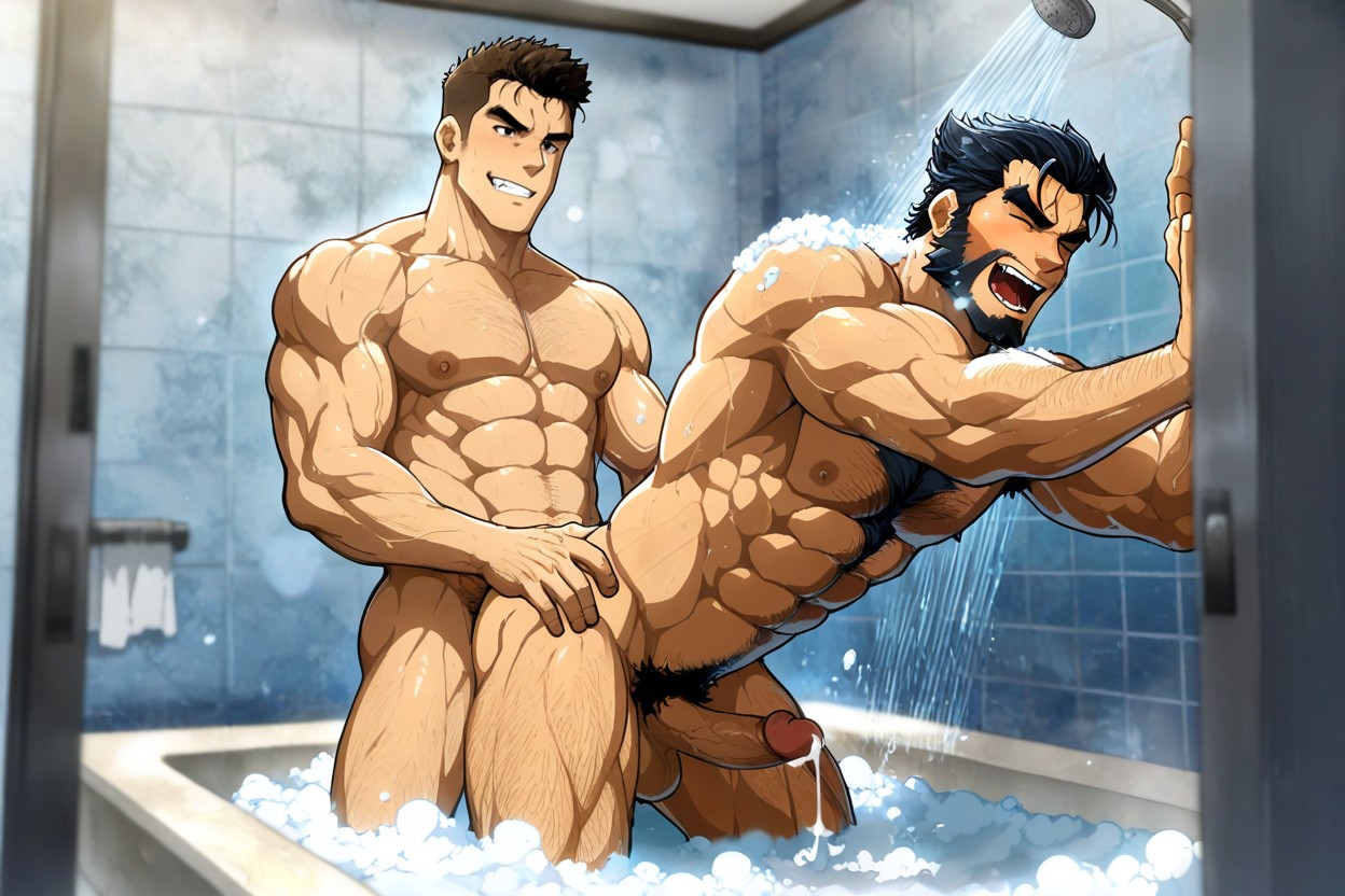 Bottom Dude Is Fit, Wolverine Horny And, Webtoon Art AI Gay Porn