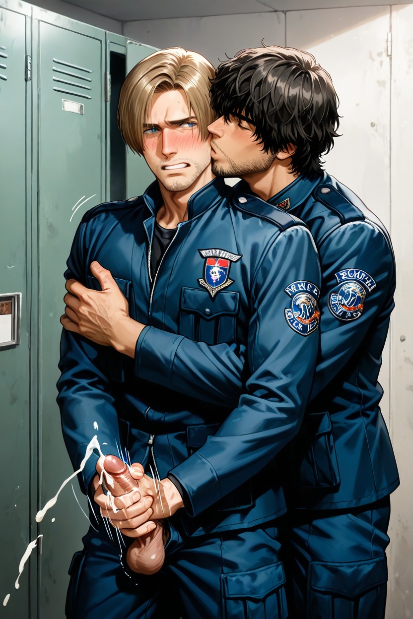 Standing, 2 People, Side View AI Gay Porn