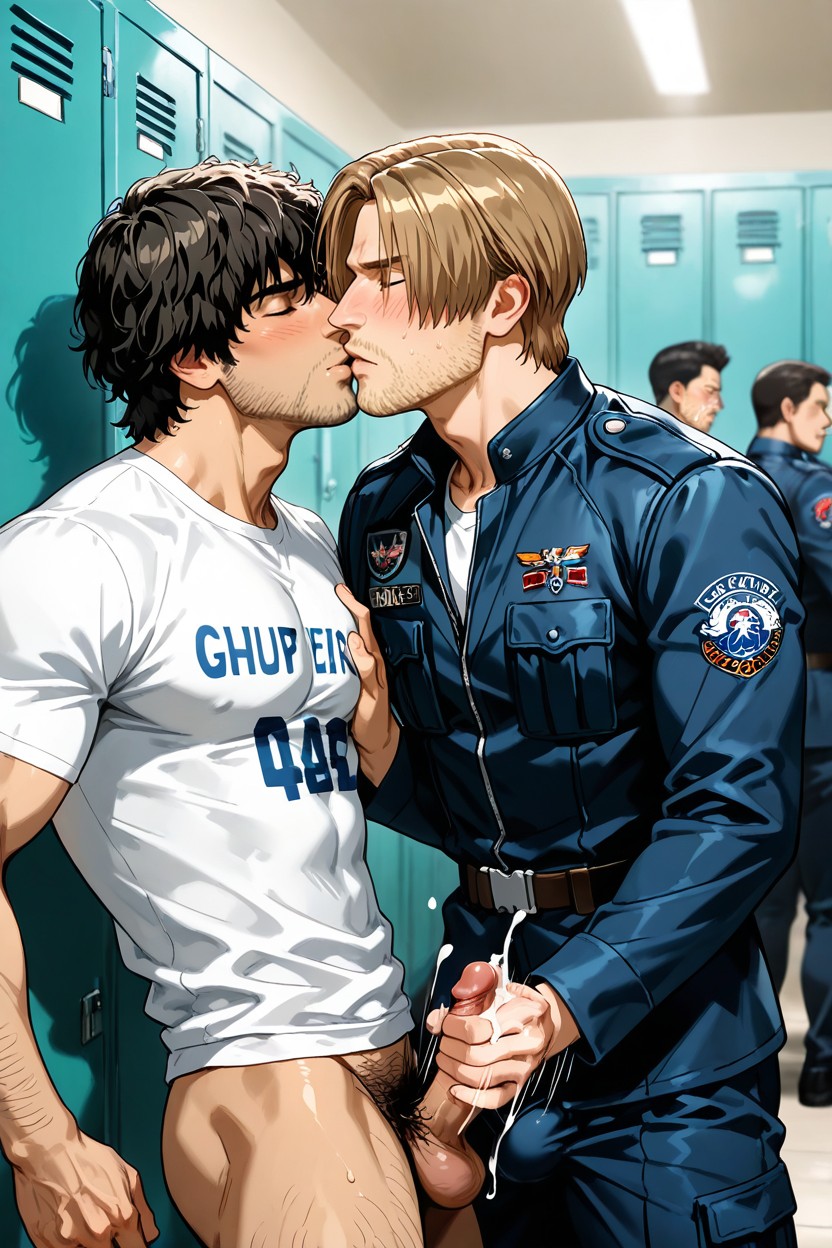 Gay Men, Reach Around Handjob, Edging Cock AI Gay Porn
