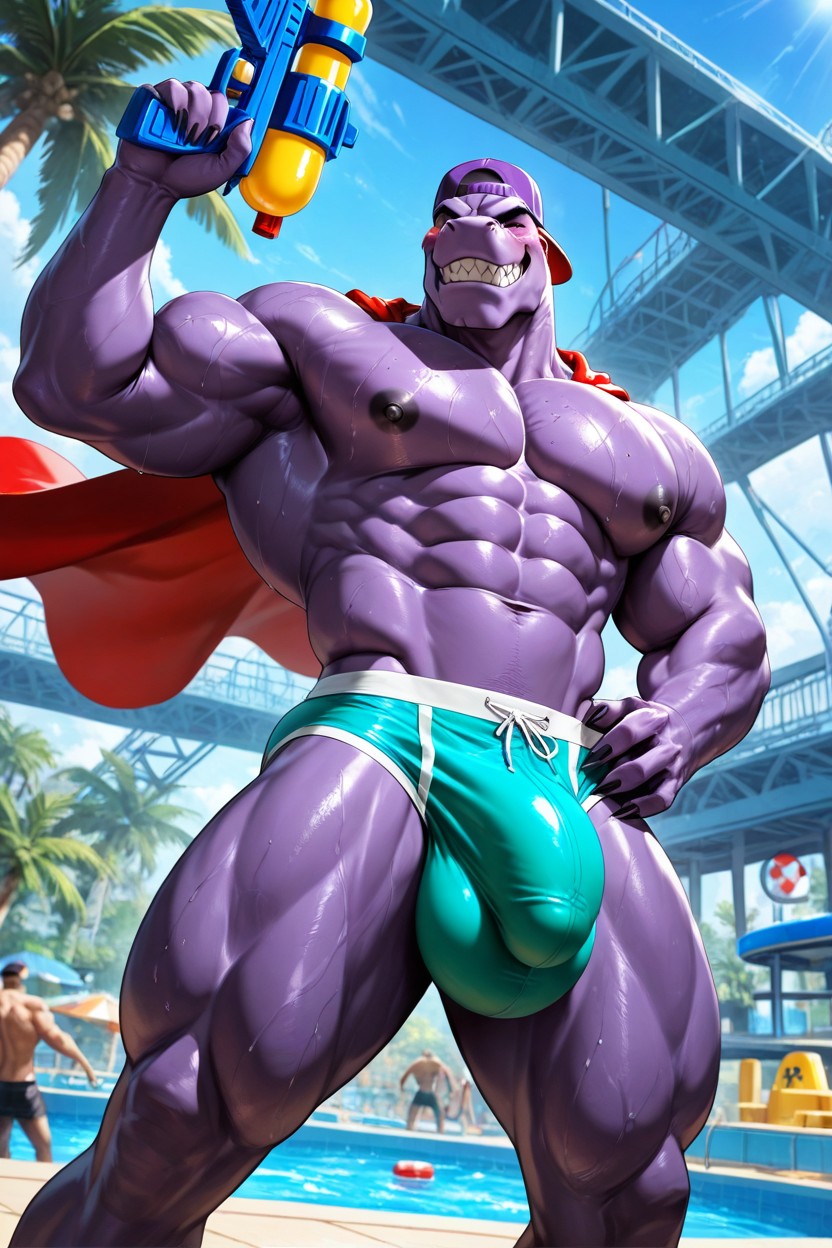 Bald, Outdoor Waterpark, Pierce Brawlstars Porno IA Gay