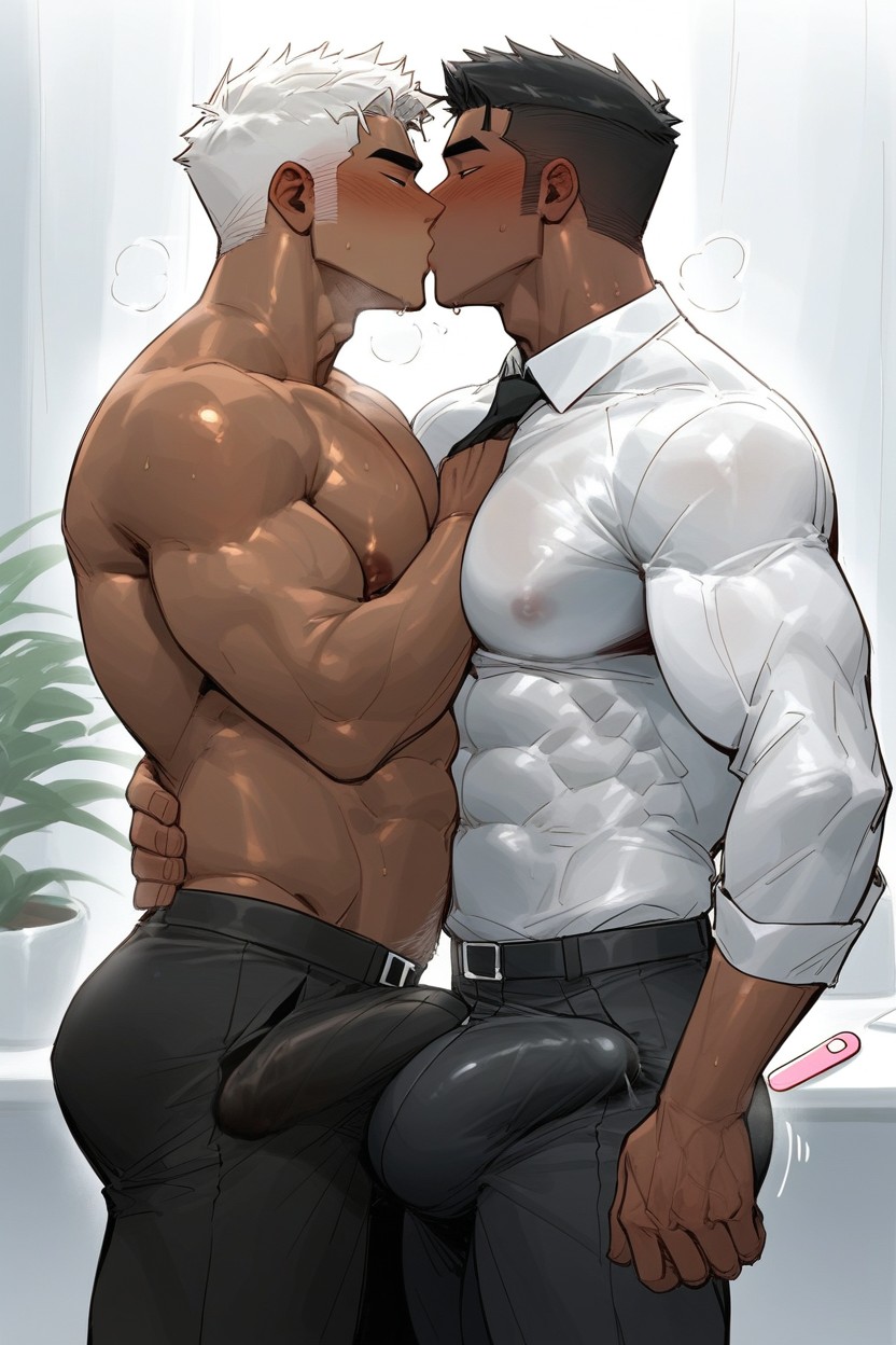 Gigantic Penis Bulge, 18+, Form Fitting Clothes AI Gay Porn