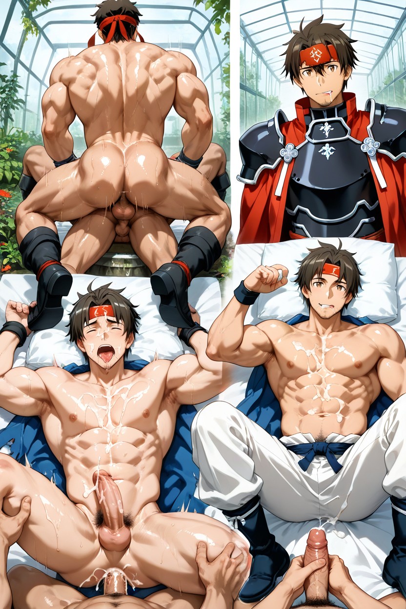 Gay Bottom, Naked, Build Wide Chest AI Gay Porn
