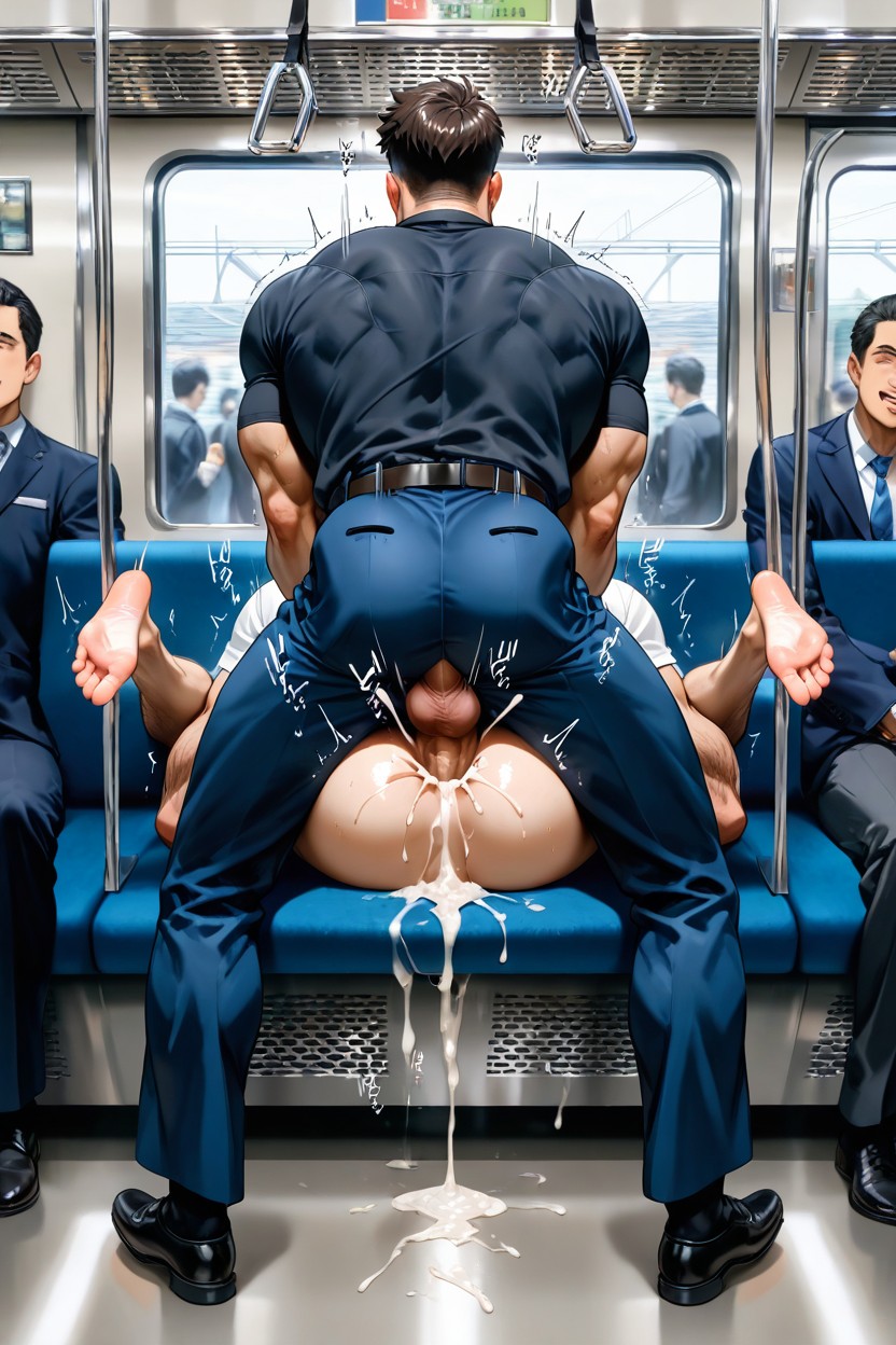 Motion Lines, Horny, Handsome Face AI Gay Porn