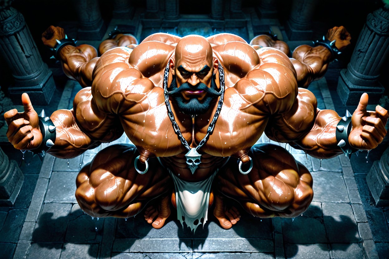 De Haut En Bas, Detailed Muscles, Bodybuilder Porno IA Gay